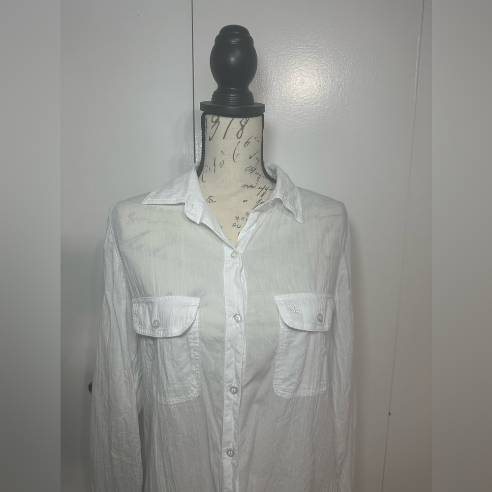 Lauren Ralph Lauren
Crushed Cotton Camp Shirt Swim Cover-Up - Picture 4 of 11